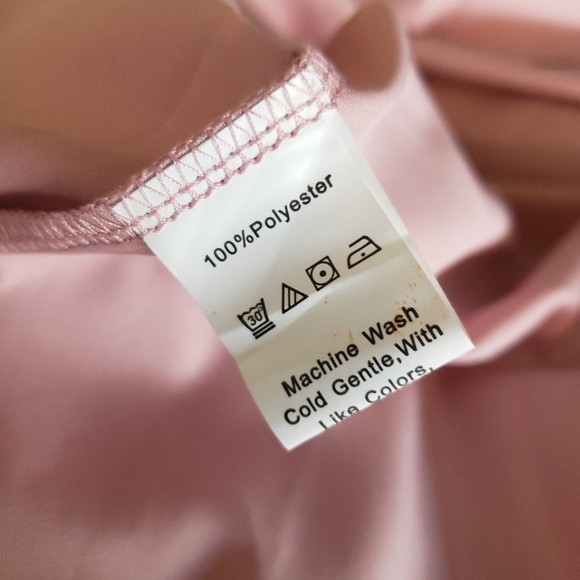 Strawberry V Neck Pink Red Long Sleeve Midi Dress - Picture 7 of 10